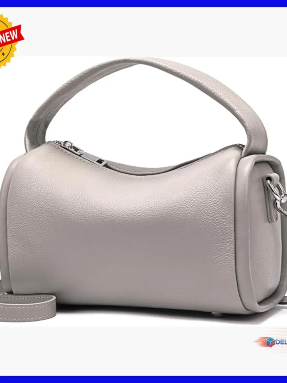 Genuine Leather Hobo Crossbody Bag with Adjustable Strap